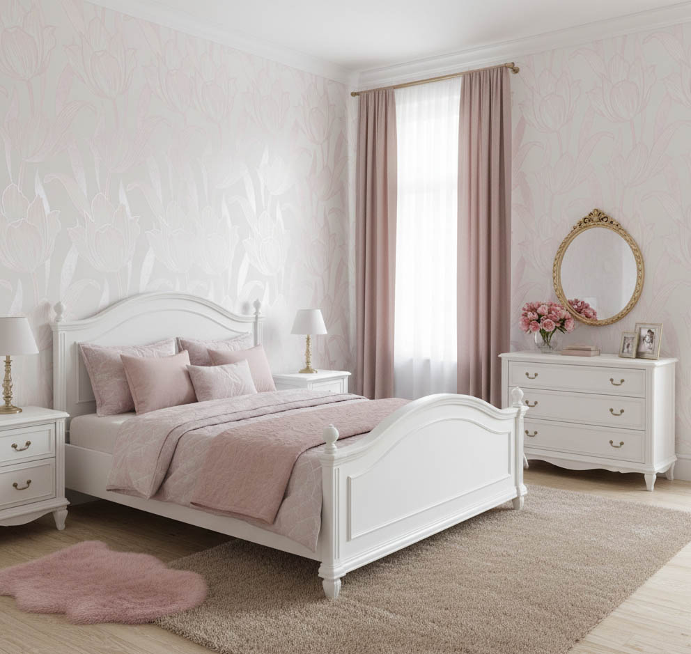  Pembe Çiçekli Duvar Kağıdı 670134