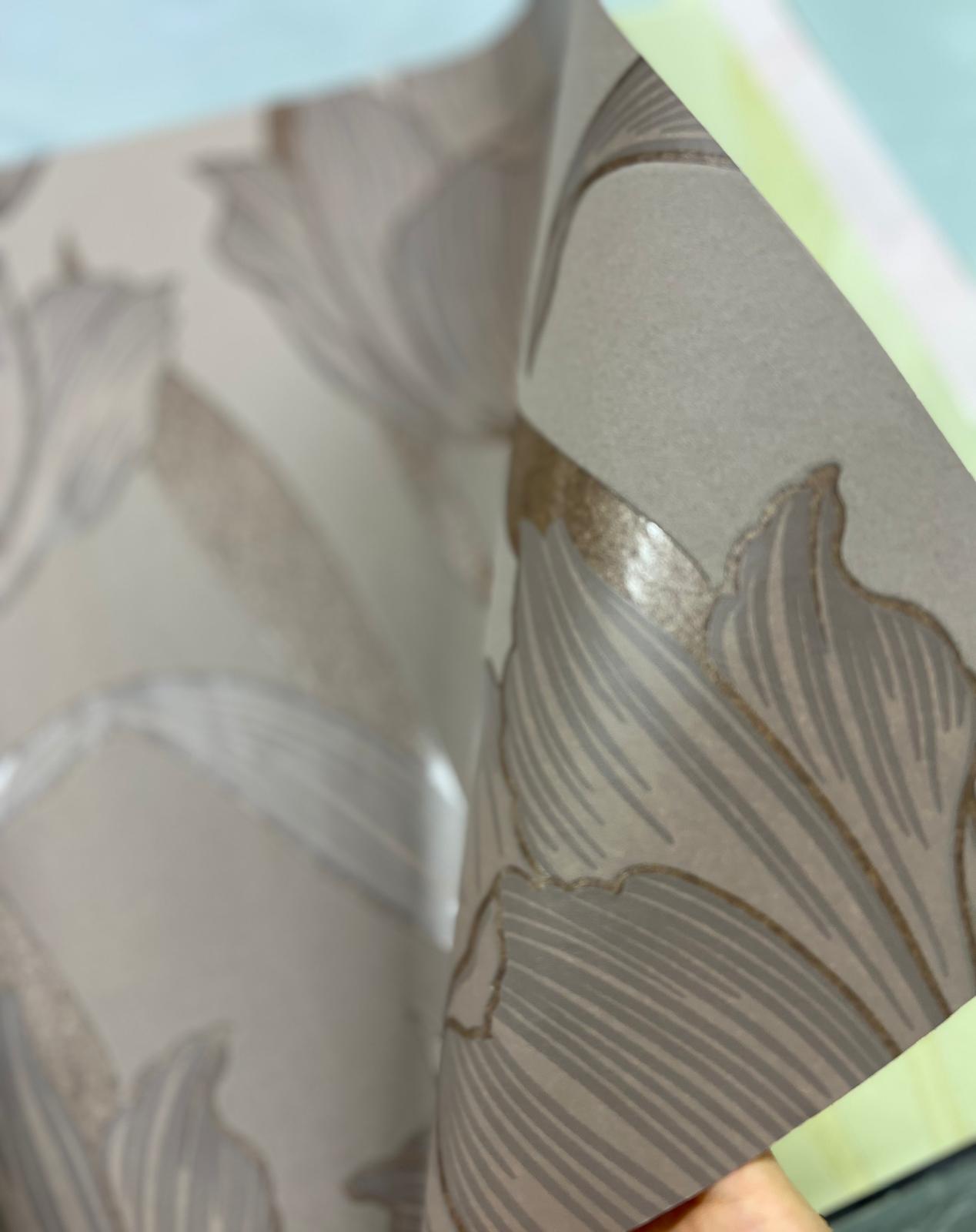 Acı Kahverengi Çiçekli Duvar Kağıdı 670103