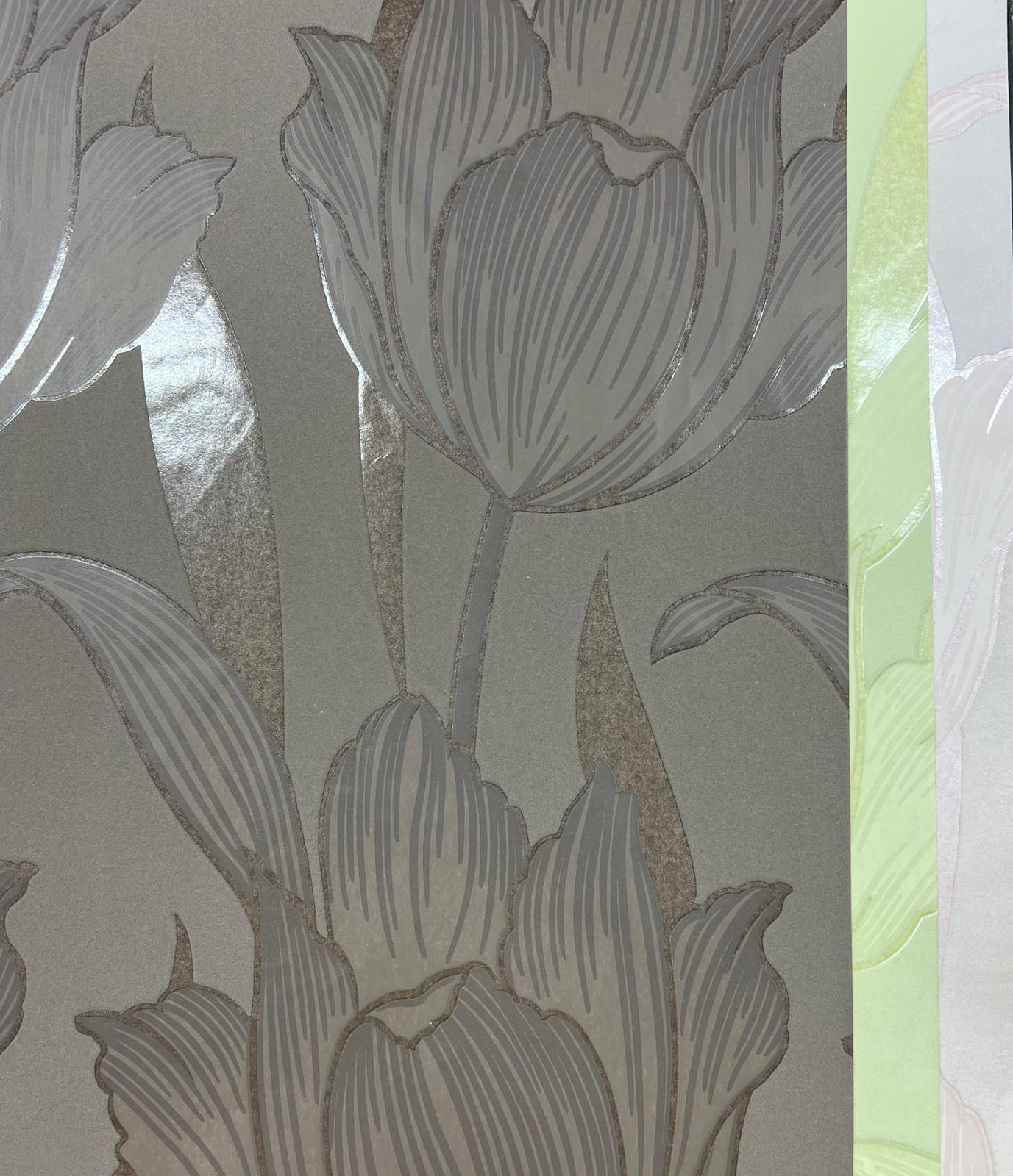 Acı Kahverengi Çiçekli Duvar Kağıdı 670103