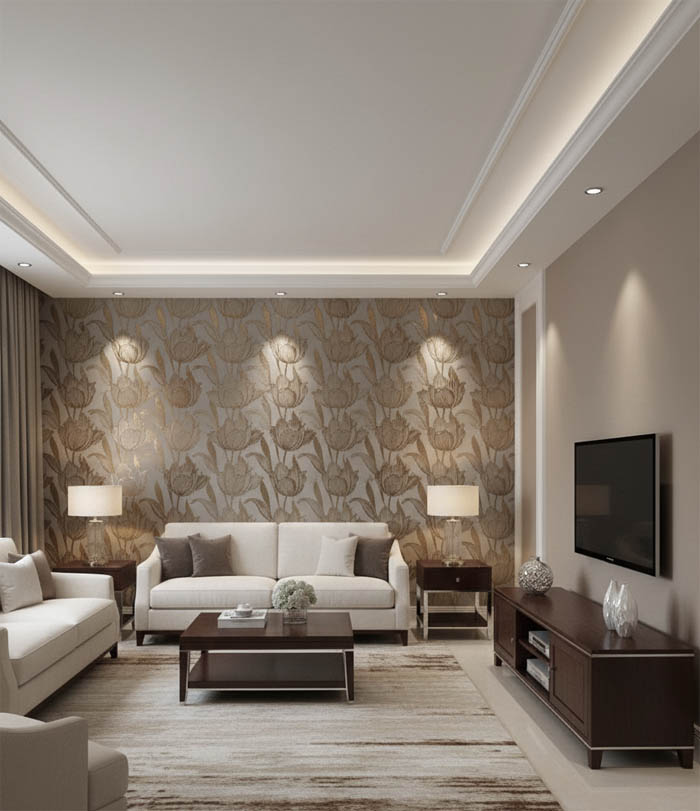 Acı Kahverengi Çiçekli Duvar Kağıdı 670103