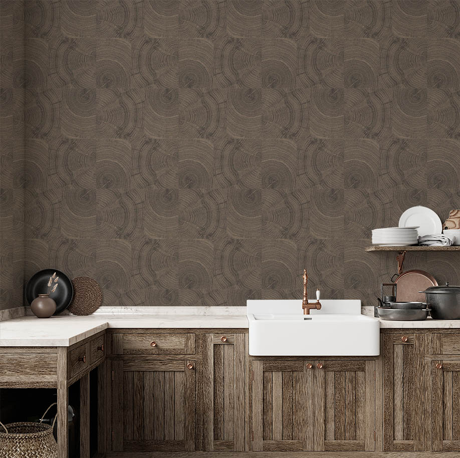 Ahşap Dokulu Kahverengi Ucuz Duvar Kağıdı 54008