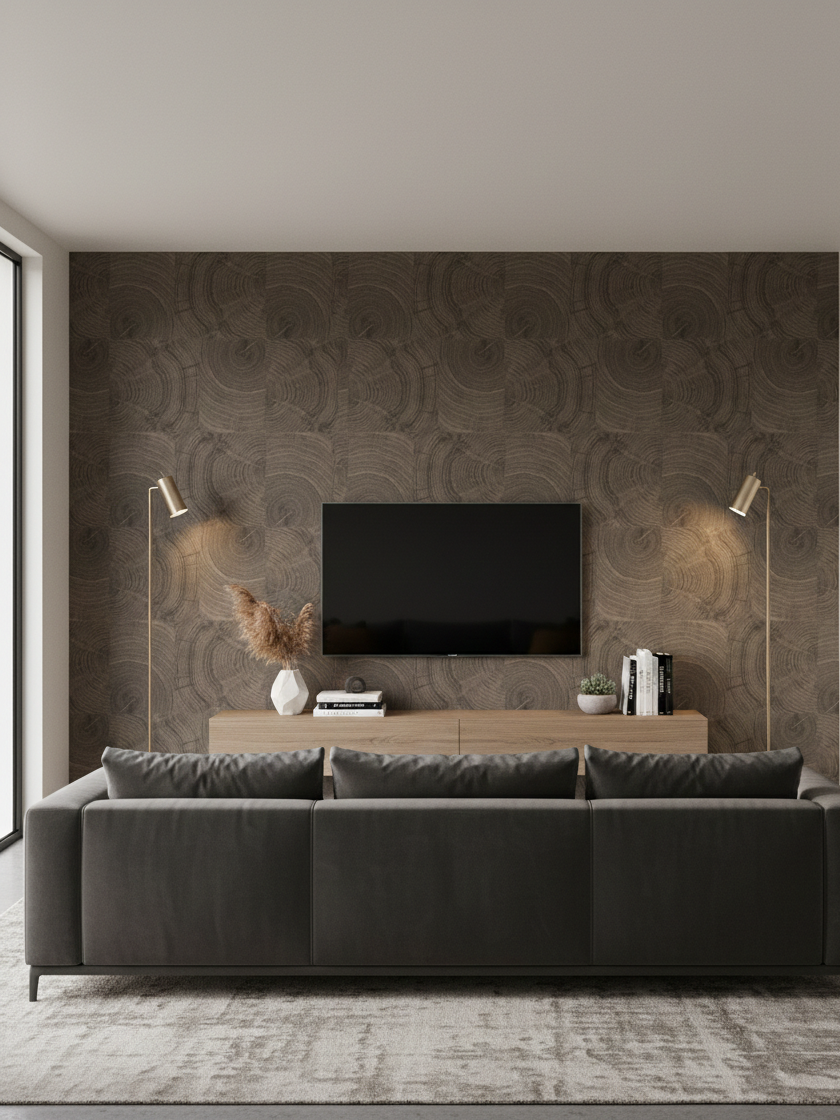 Ahşap Dokulu Kahverengi Ucuz Duvar Kağıdı 54008