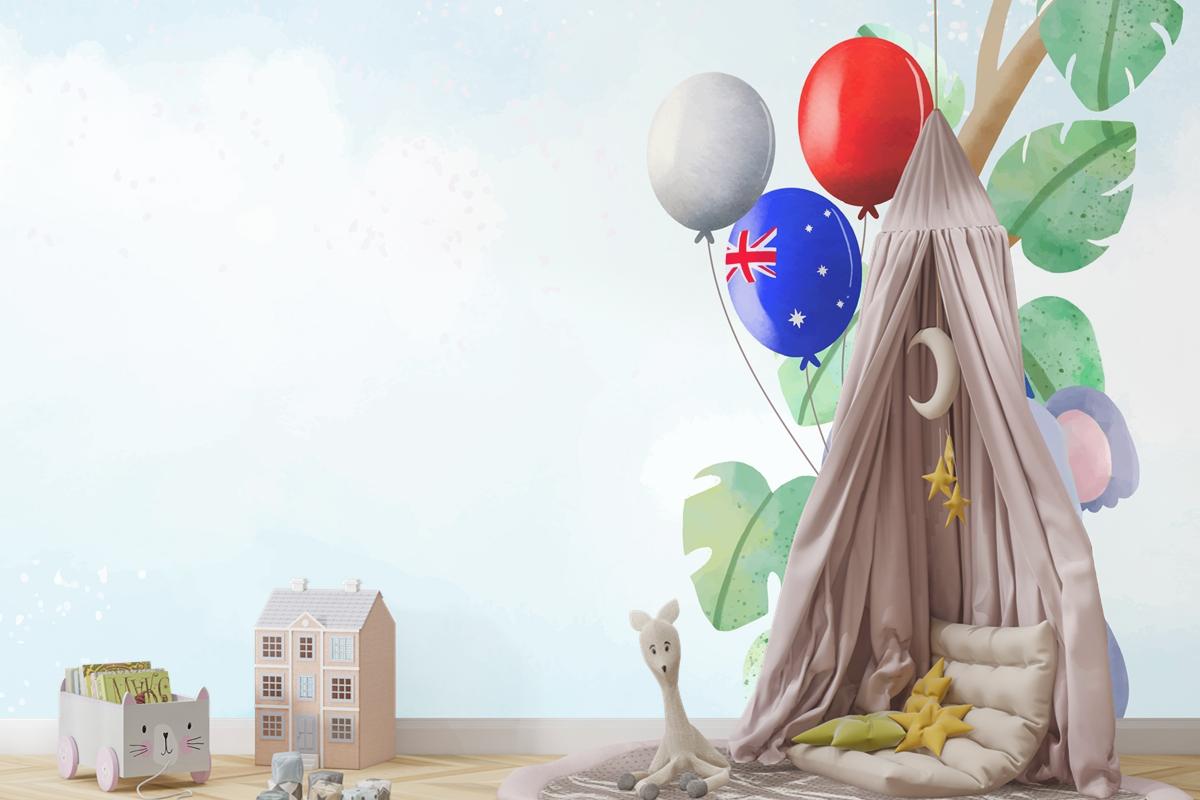 Avustralya Ulusal Günü Çocuk Odası Duvar Kağıdı  Için Suluboya Arka Plan