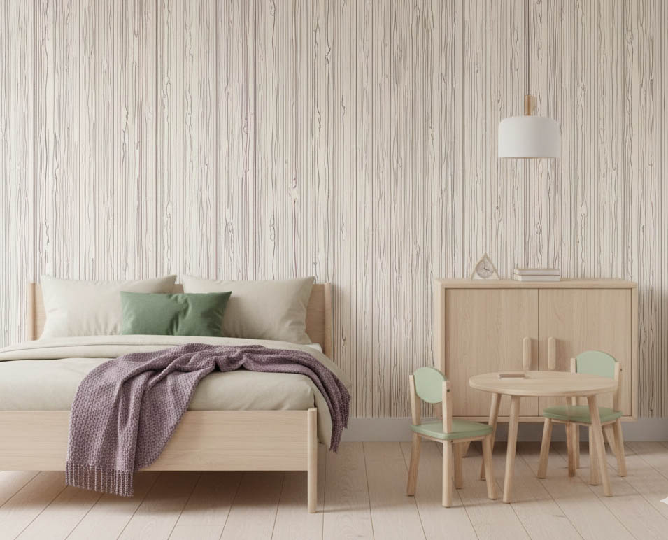 Bej Arka Plan Renkli Dikey Çizgi Duvar Kağıdı