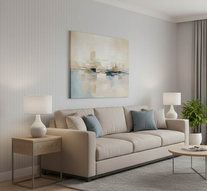 Bej Çizgili Desenli Duvar Kağıdı 111009