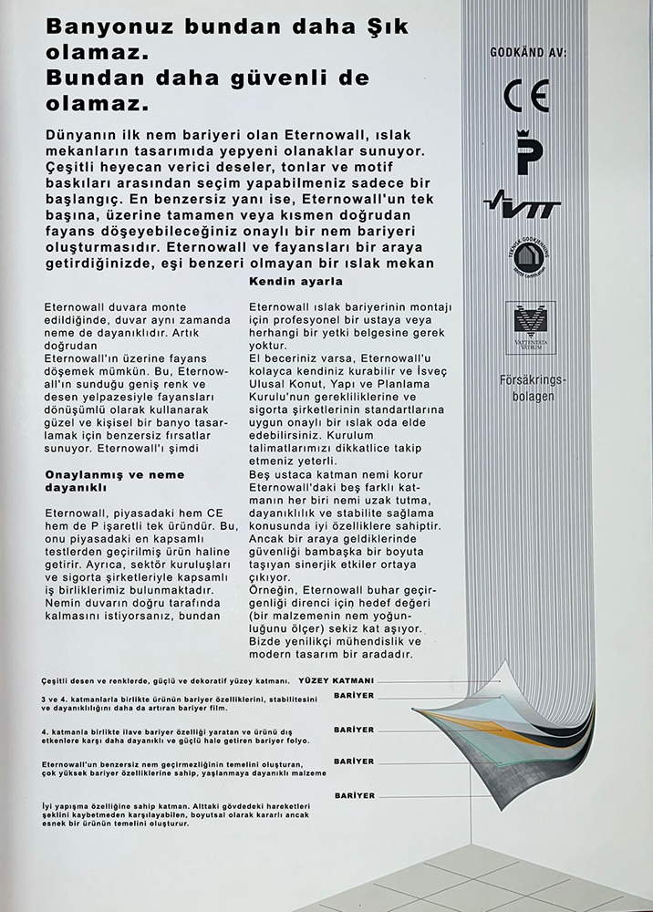 Bej Yıkanabilir Banyo Mutfak Duvar Kağıdı Numune