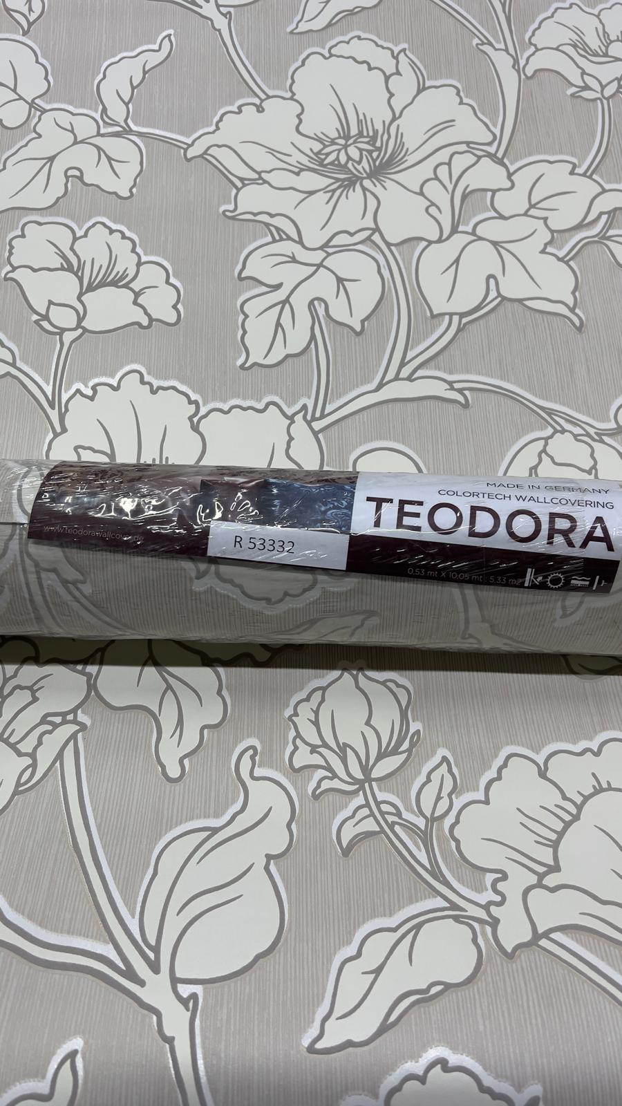 Bej Zemin Üzerine Beyaz Çiçek Desenli Silinebilir Duvar Kağıdı 53332 – Zarif Botanik Tasarım, Kendinden Dokulu, Kolay Uygulama, Salon ve Yatak Odası İçin