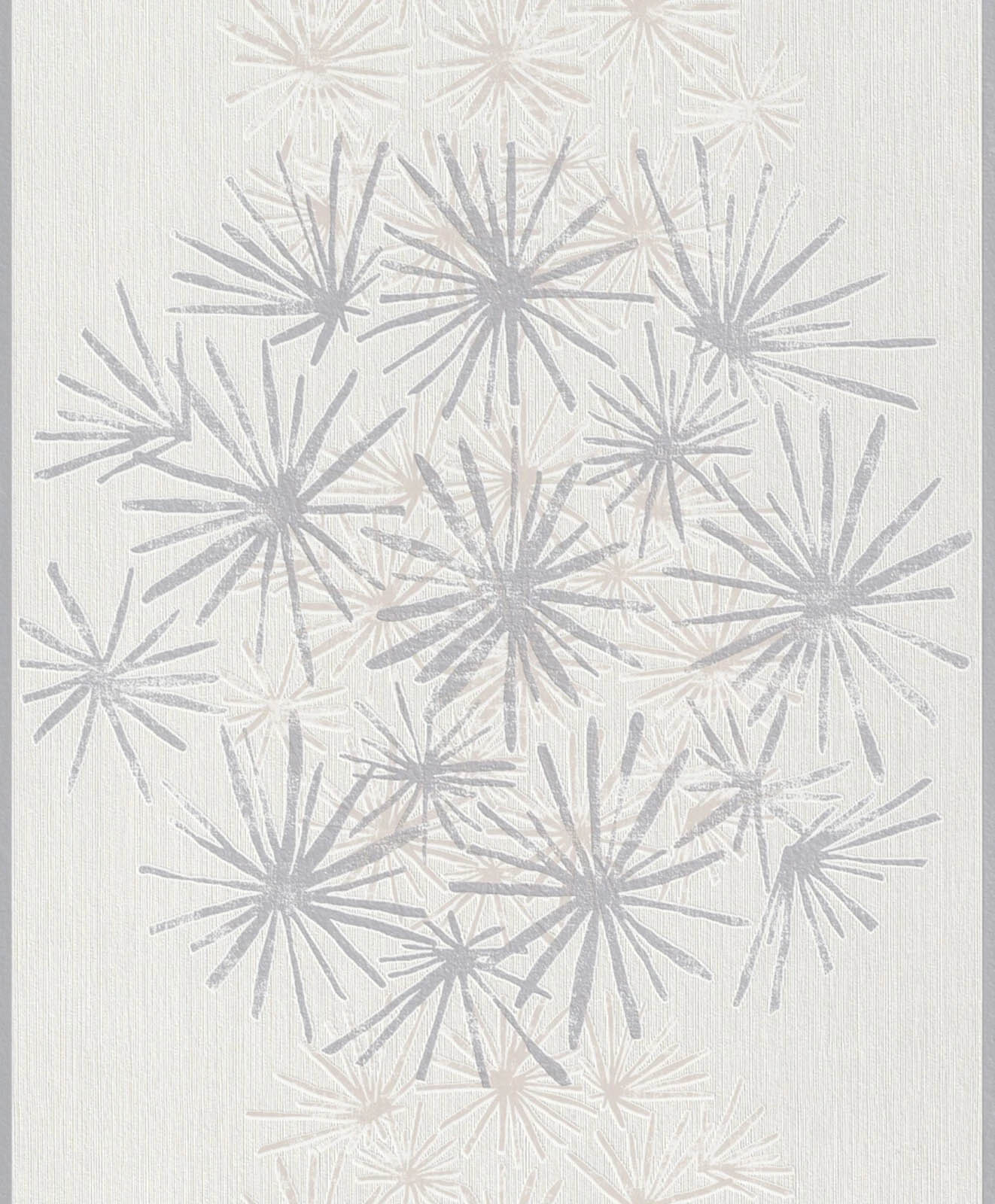 Beyaz Gri Çiçek Desen Ucuz Duvar Kağıdı 53697