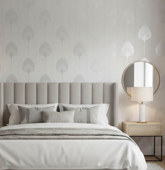 Beyaz Gümüş Desen Duvar Kağıdı 111027