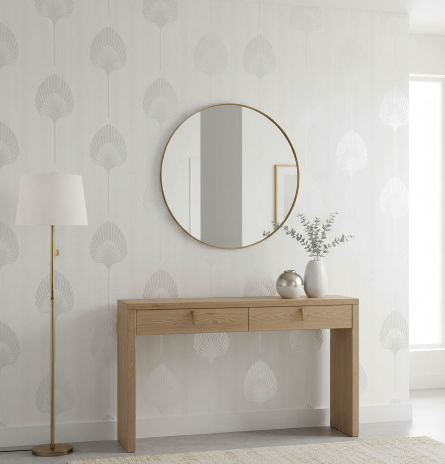 Beyaz Gümüş Desen Duvar Kağıdı 111027