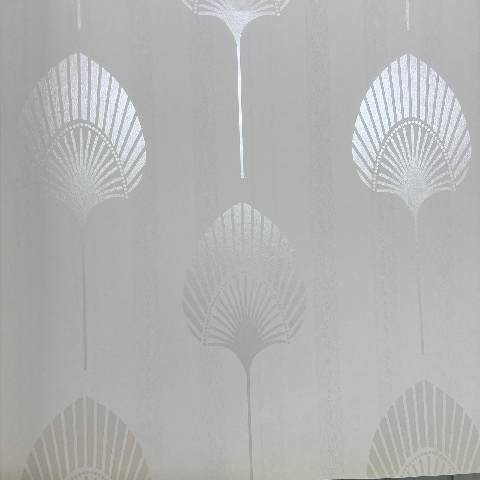 Beyaz Gümüş Desen Duvar Kağıdı 111027