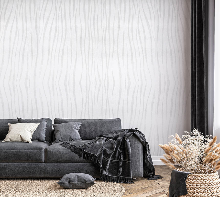 Beyaz Kendinden Dikey Dalga Model 16 M2 Duvar Kağıdı 391761