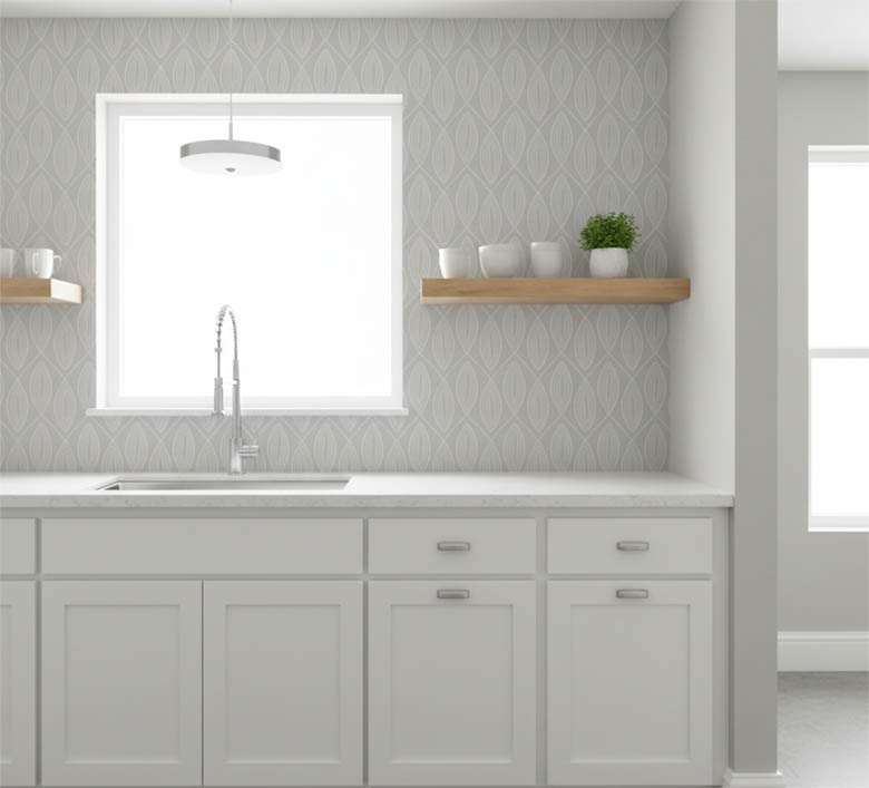 Beyaz Parlak Desen Desen Duvar Kağıdı 2806