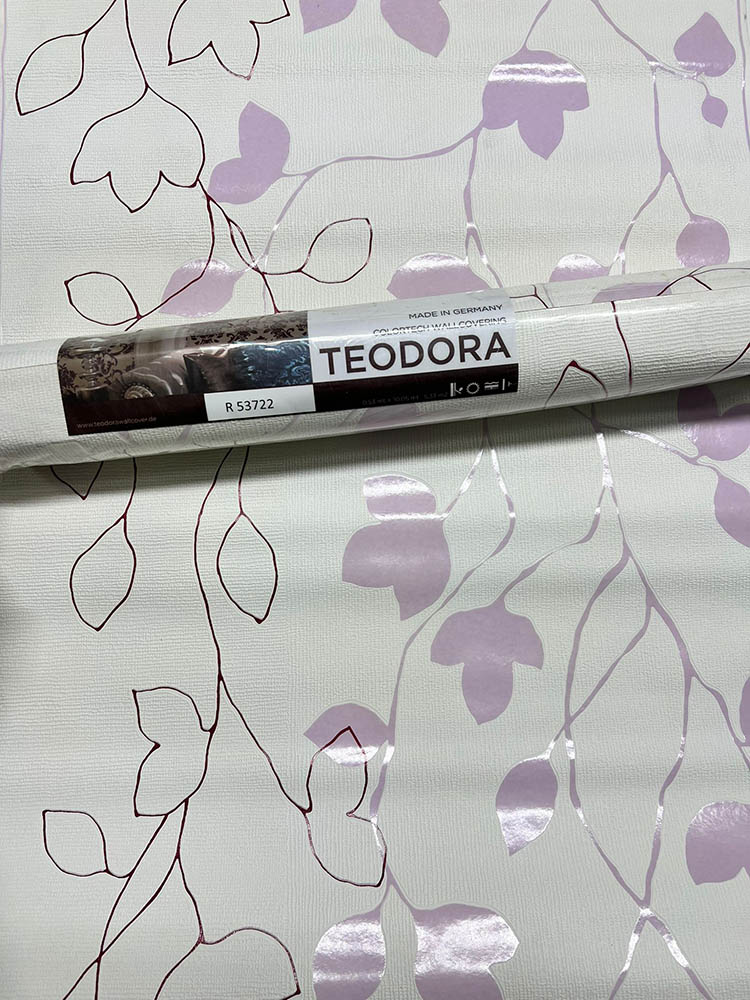 Beyaz Pembe Çiçek Desen Ucuz Duvar Kağıdı 53722