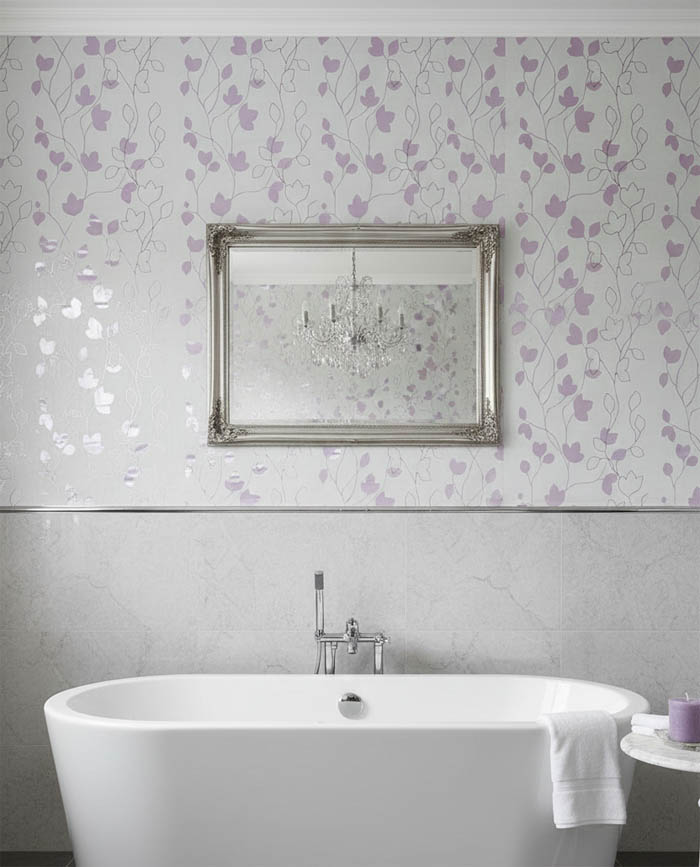 Beyaz Pembe Çiçek Desen Ucuz Duvar Kağıdı 53722