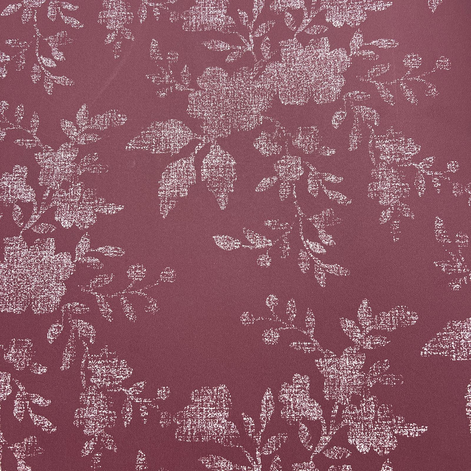 Bordo Beyaz Çiçek Desen Duvar Kağıdı 2931