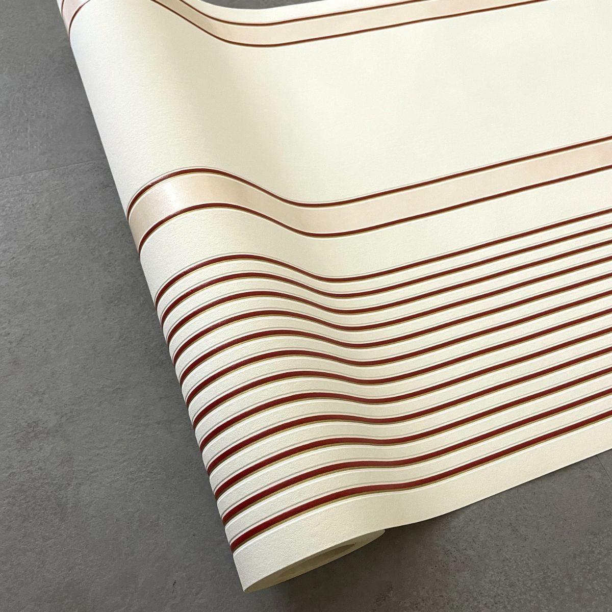Bordo Krem Parlak Çizgili Ucuz Duvar Kağıdı 773378