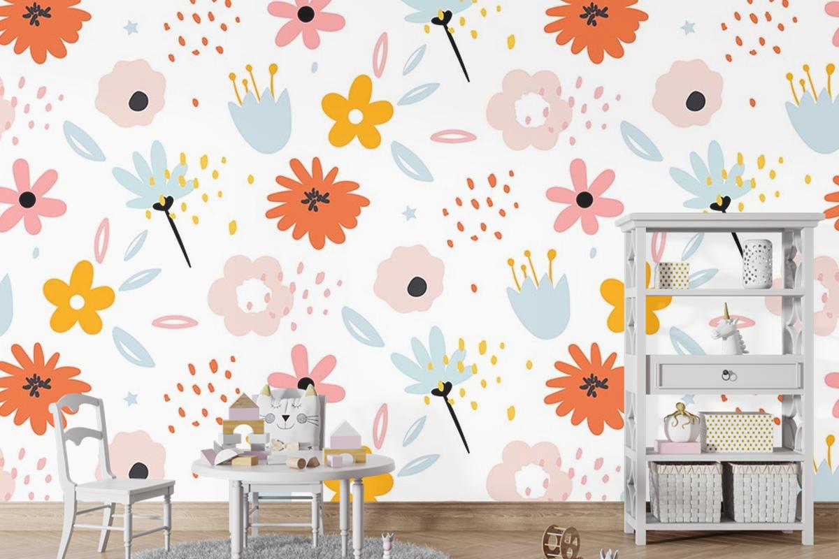 Çiçekler Çocuk Odası Duvar Kağıdı