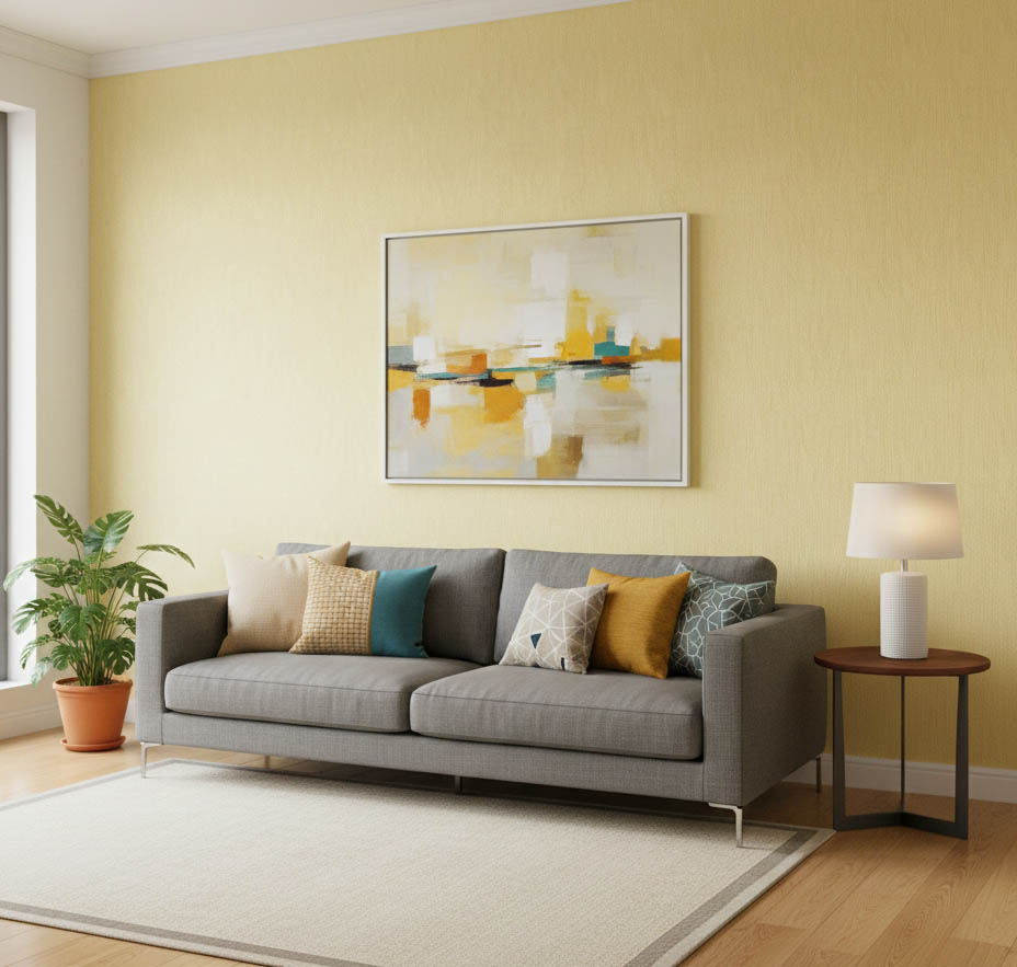 Çizgi Desen Sarı Ucuz Duvar Kağıdı 7716862