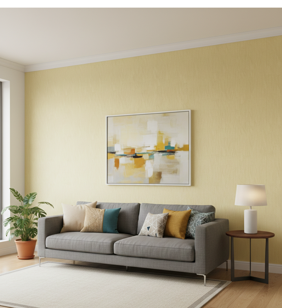 Çizgi Desen Sarı Ucuz Duvar Kağıdı 7716862