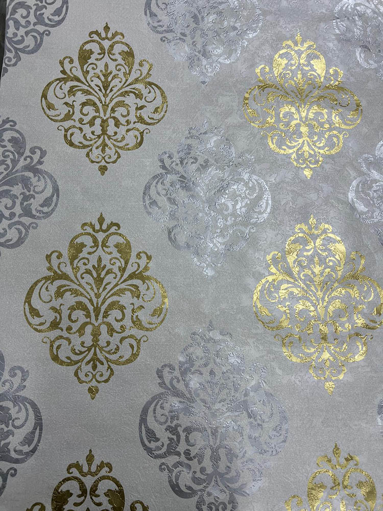 Damask Desen Gold Gümüş Duvar Kağıdı 13912