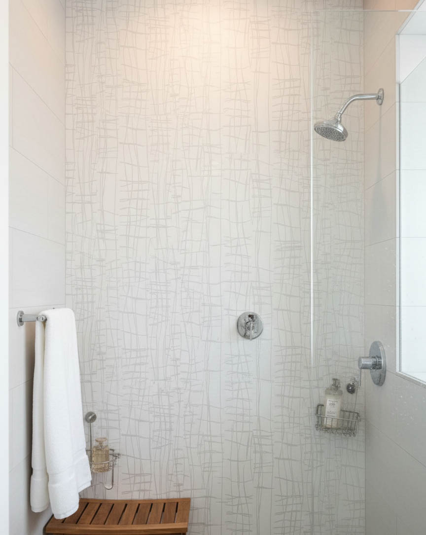 Desenli Açık Bej Banyo Mutfak Duvar Kağıdı - Su Geçirmez Neme Dayanıklı