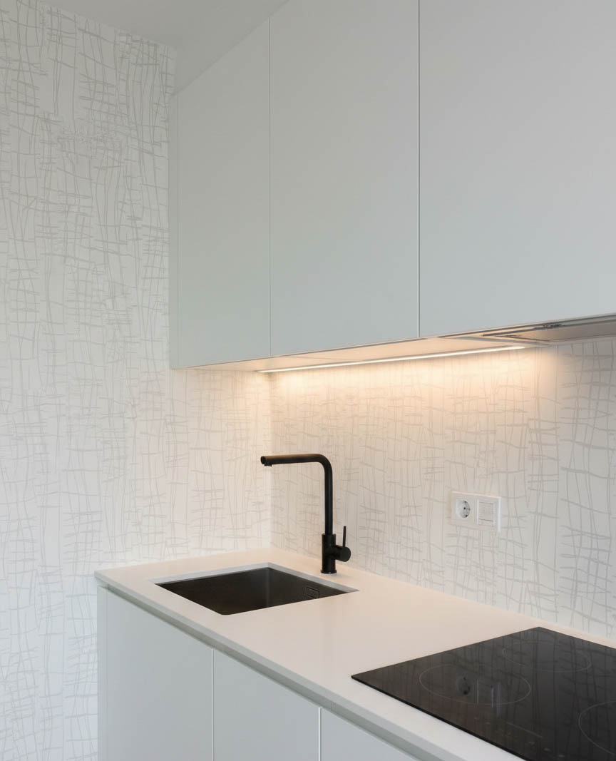 Desenli Açık Bej Banyo Mutfak Duvar Kağıdı - Su Geçirmez Neme Dayanıklı