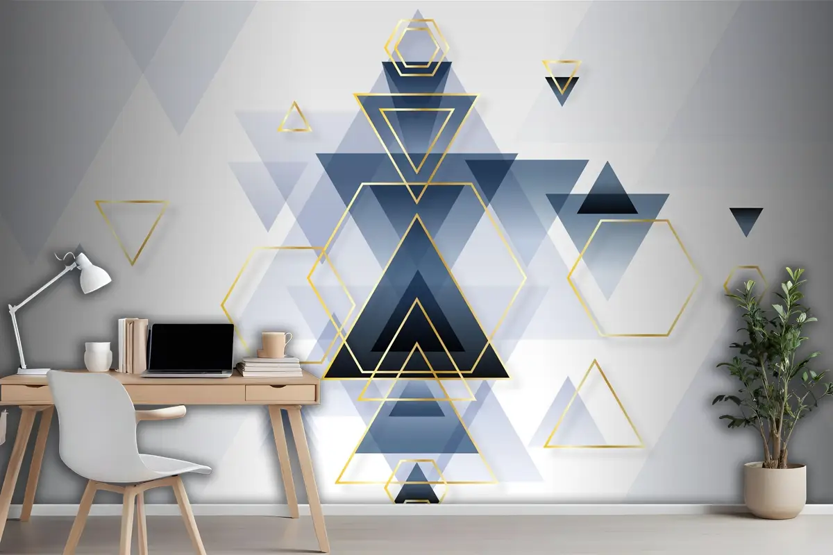 Soyut Degrade Geometrik Ofis Duvar Kağıdı