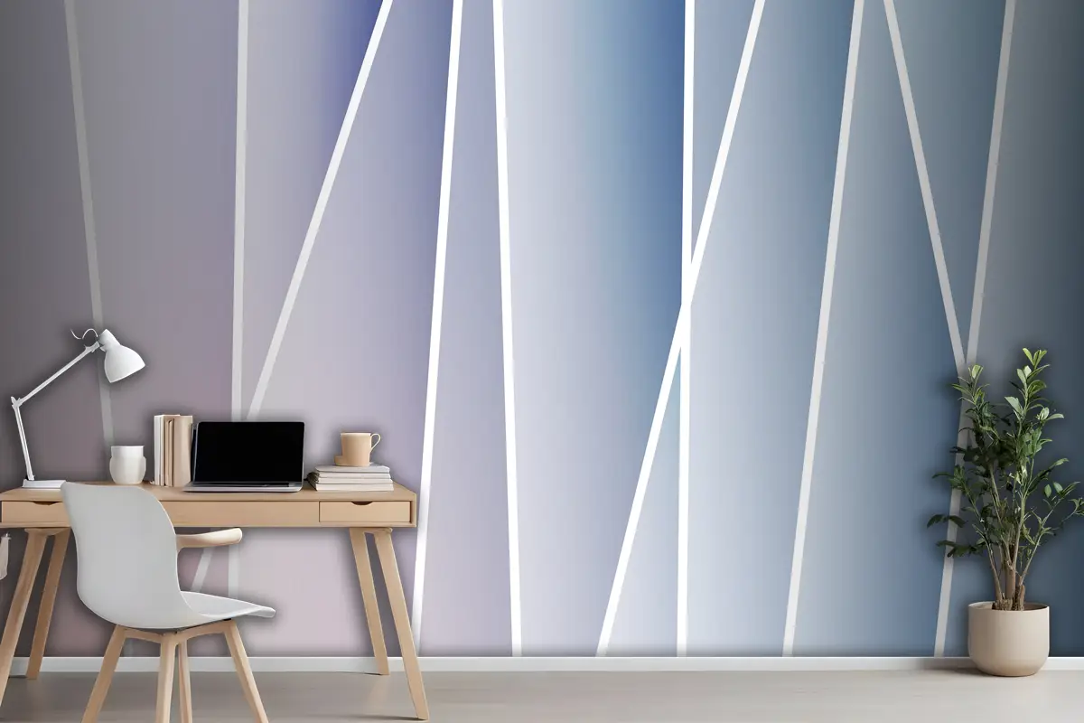 Soyut Pastel Yumuşak Degrade Çizgi Dekoratif Arka Plan Ofis Duvar Kağıdı