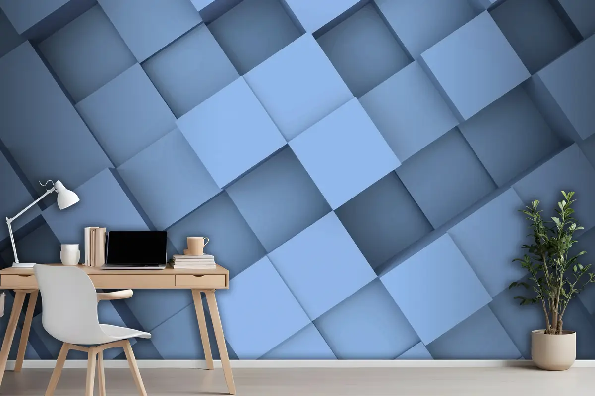 Gerçekçi 3D Geometrik Arka Plan Ofis Duvar Kağıdı