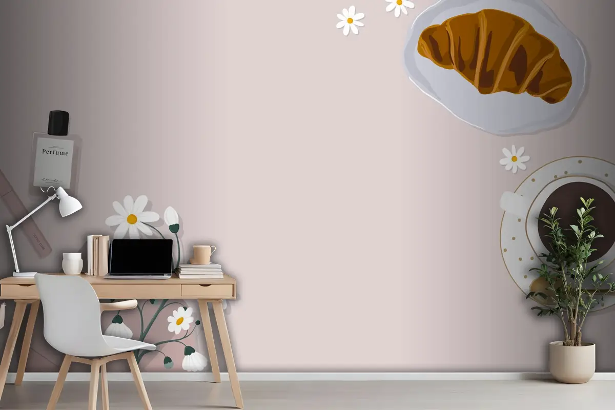 Fransız Cafe Arka Plan Kadın Yaşam Tarzı Ofis Duvar Kağıdı