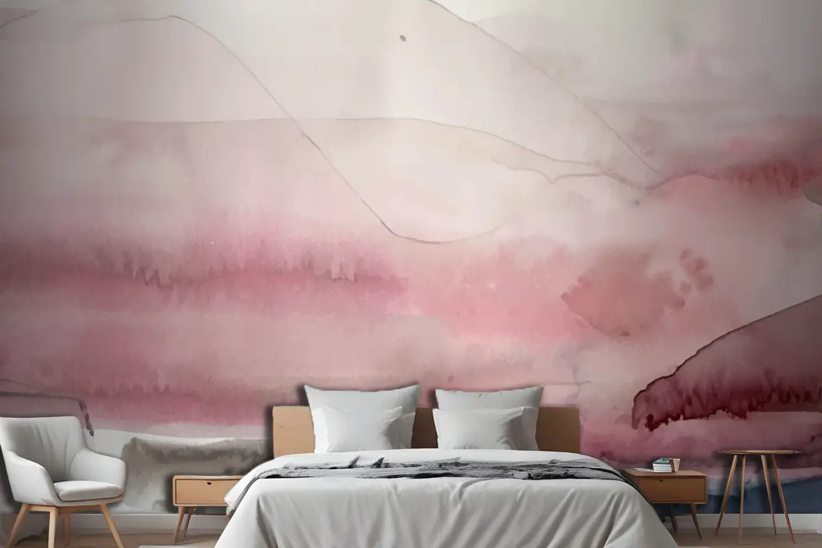 Yumuşak Suluboya Sıçrama Lekesi Arka Plan Yatak Odası Duvar Kağıdı