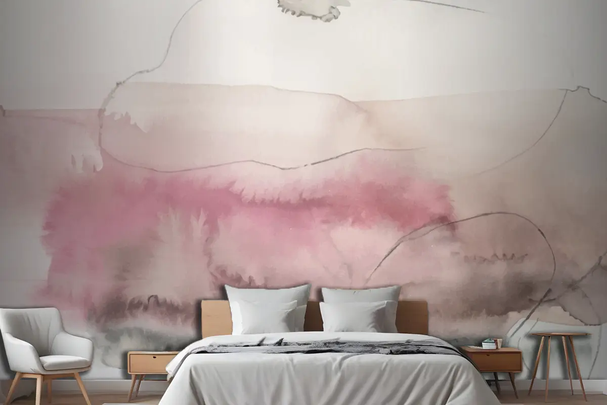 Yumuşak Suluboya Sıçrama Lekesi Arka Plan Yatak Odası Duvar Kağıdı