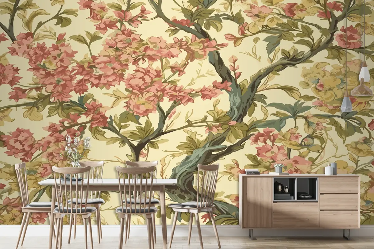 Elle Çizilmiş Soyut Öğe Desen Renkli Modern Duvar Kağıdı