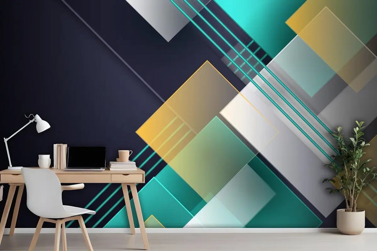Çakışan Formlar Arka Plan Ofis Duvar Kağıdı