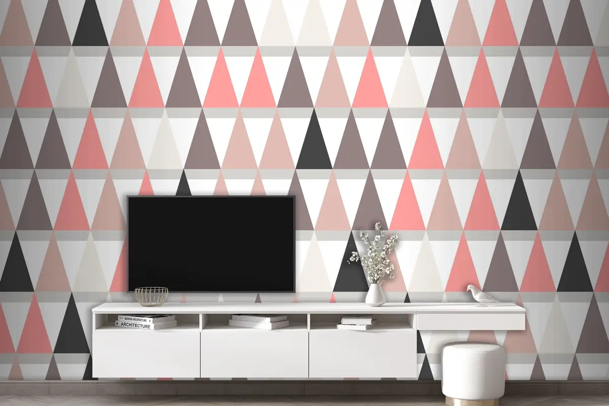 Düz İskandinav Tasarım Desenli Oturma Odası Duvar Kağıdı 