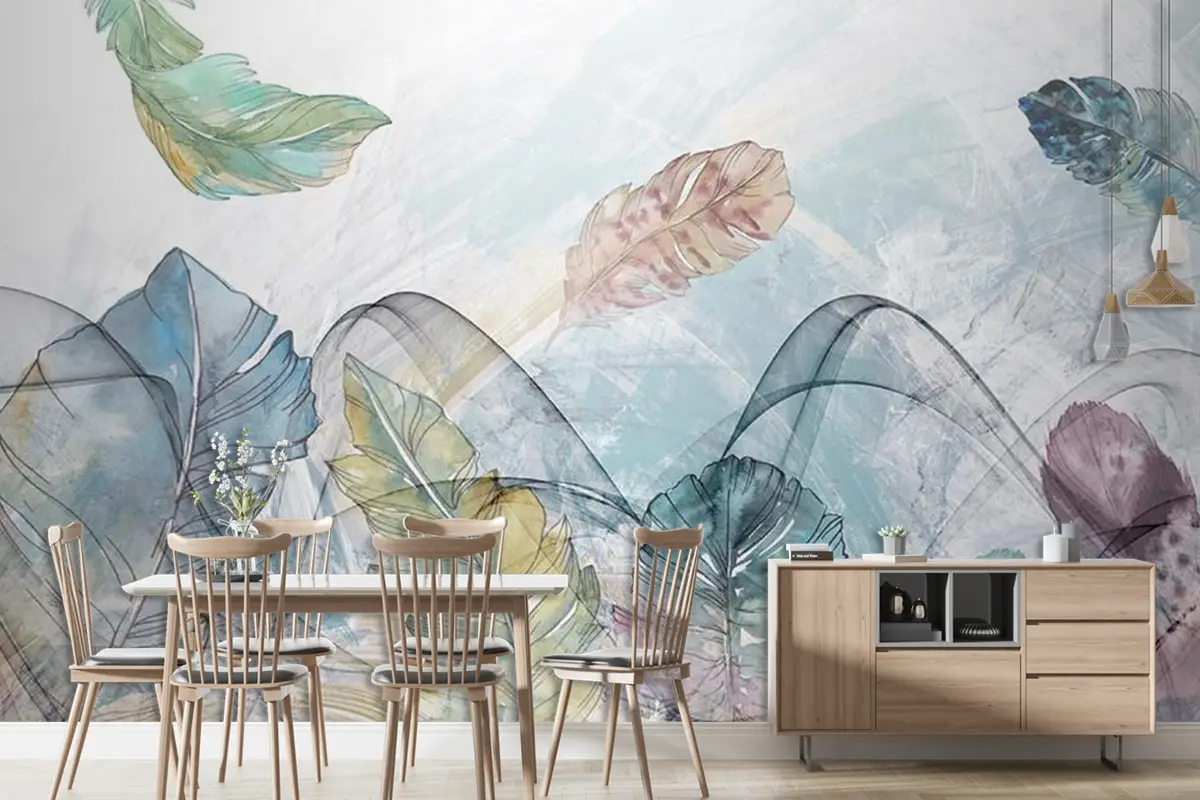 Soft Tüyler Duvar Kağıdı Renkli Tüyler Duvar Kağıdı