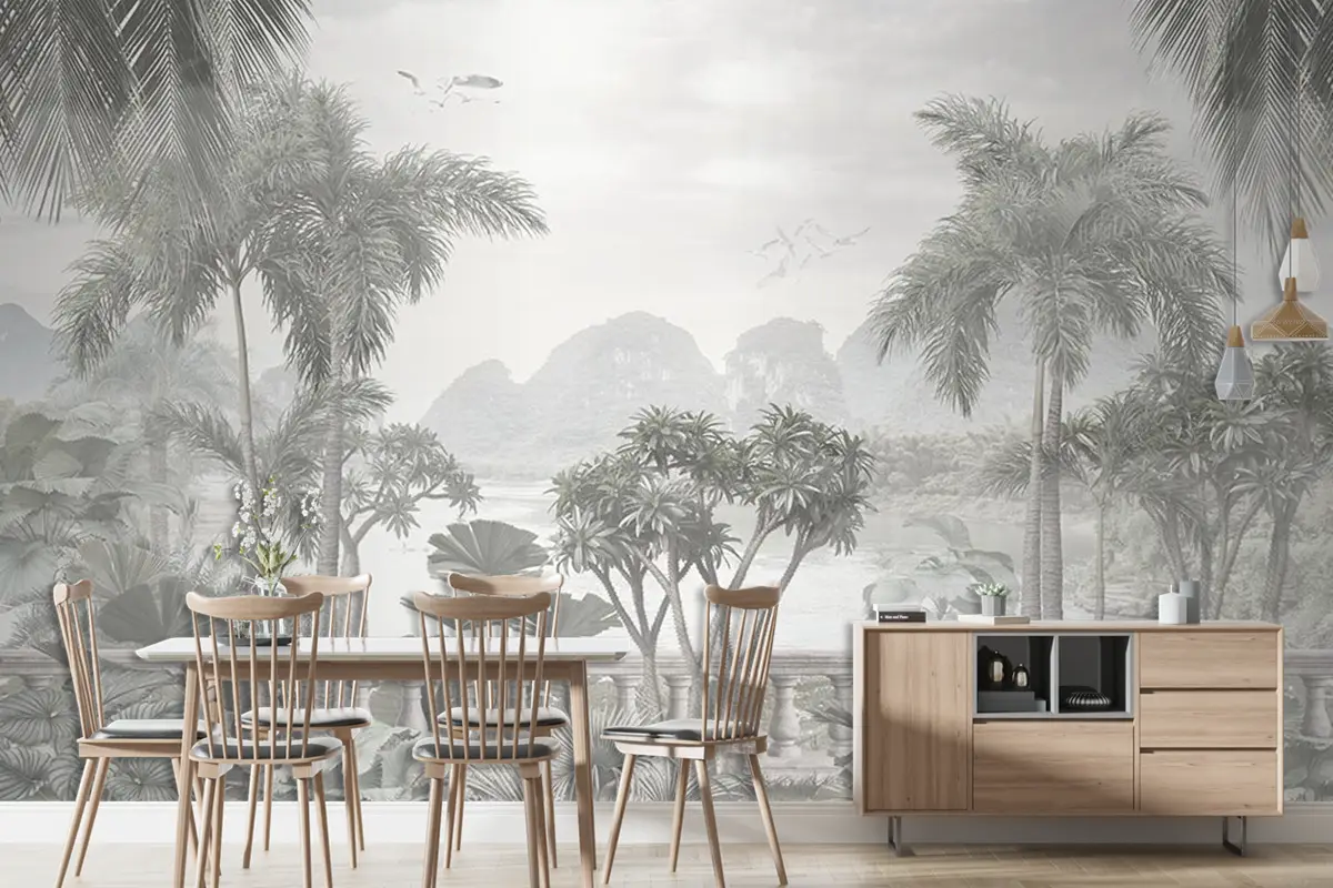 Tropikal Duvar Kağıdı Ağaçlar Ve Dallar Duvar Kağıdı