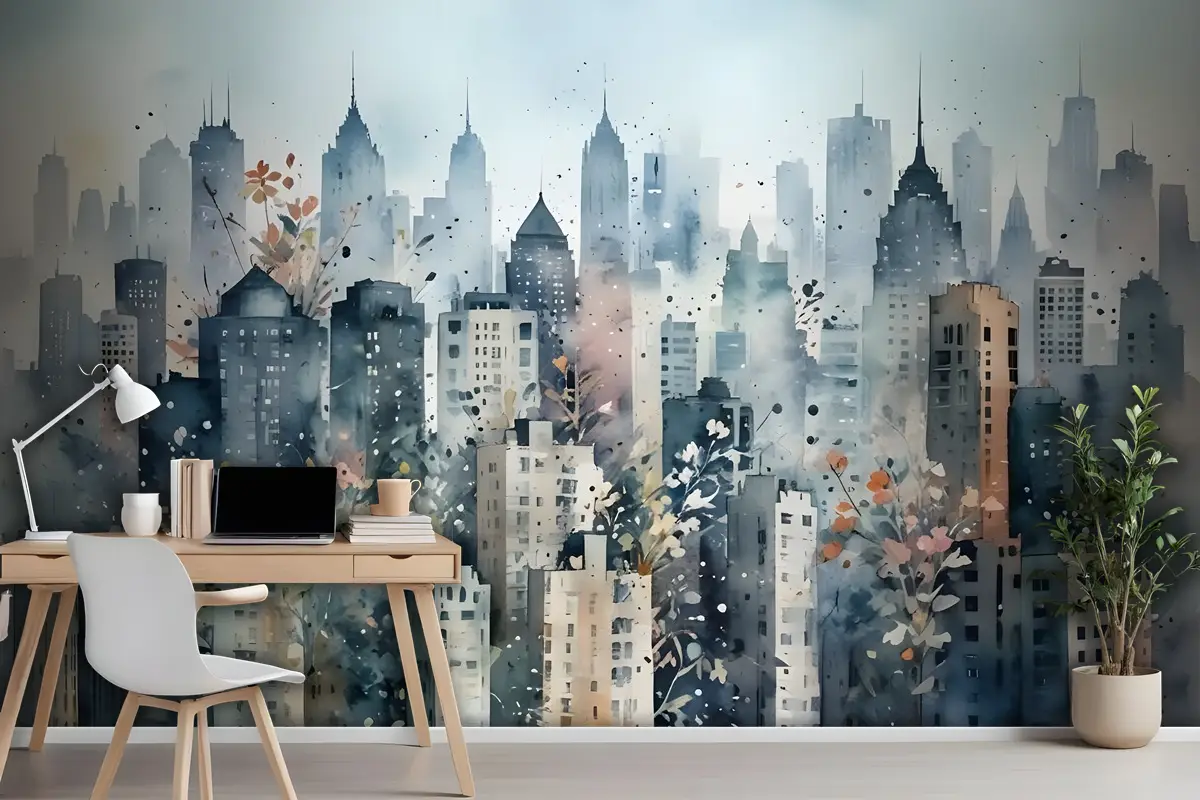 Soyut Şehir Manzarası Duvar Kağıdı 