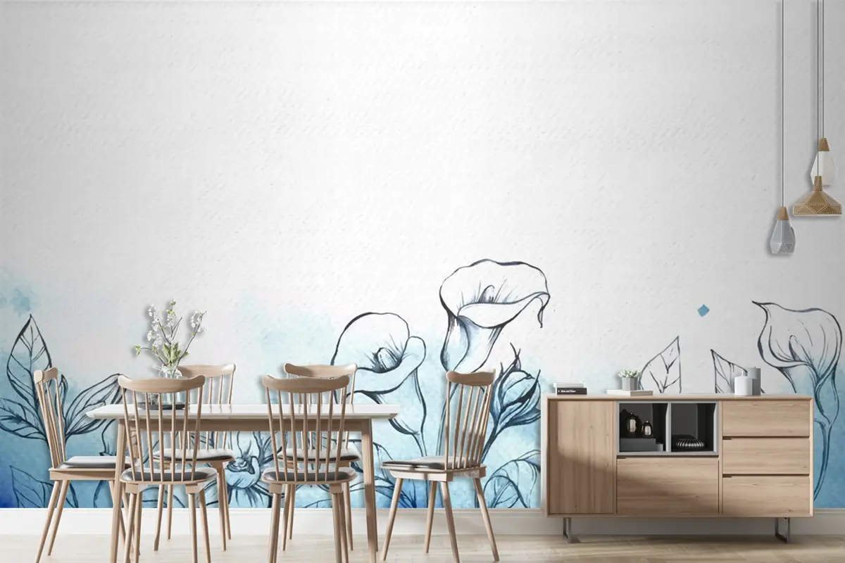 Soyut Suluboya Çiçek Arka Plan Duvar Kağıdı