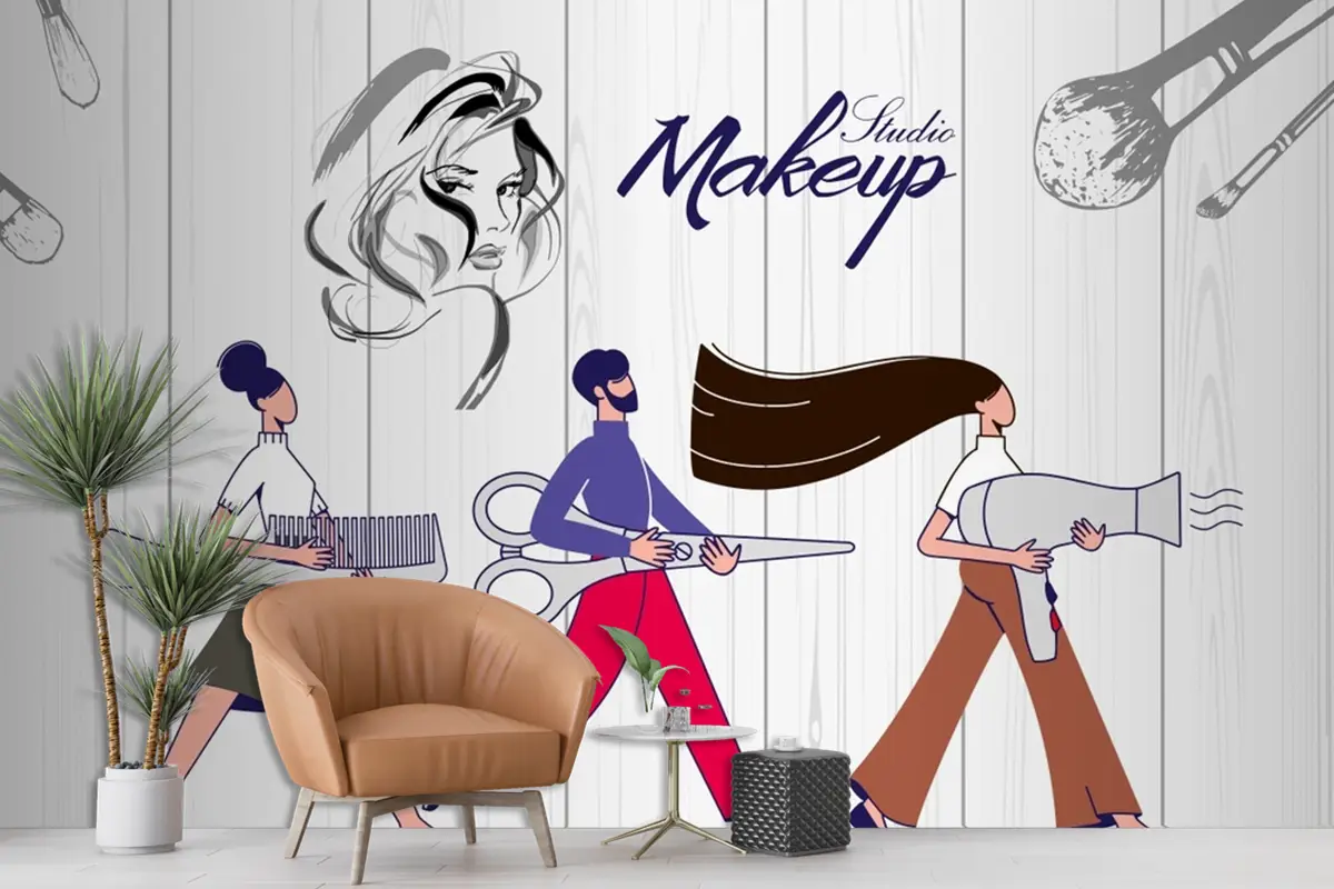 Ahşap Arka Plan 3D Güzellik Salonu Duvar Kağıdı