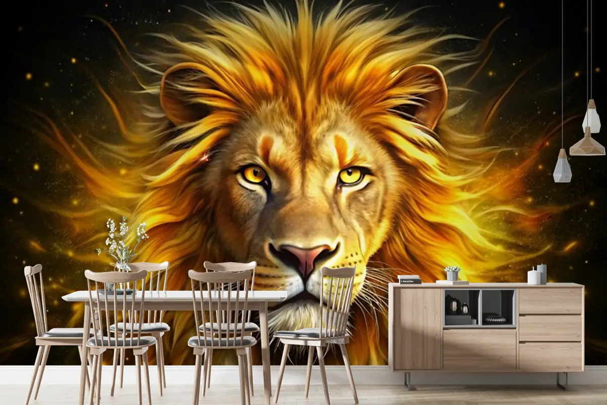 Altın Yeleli Aslan Duvar Kağıdı