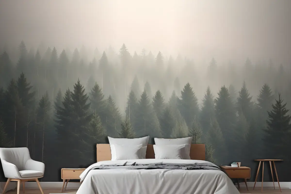 Sisin Ortasında Yatak Odası Duvar Kağıdı