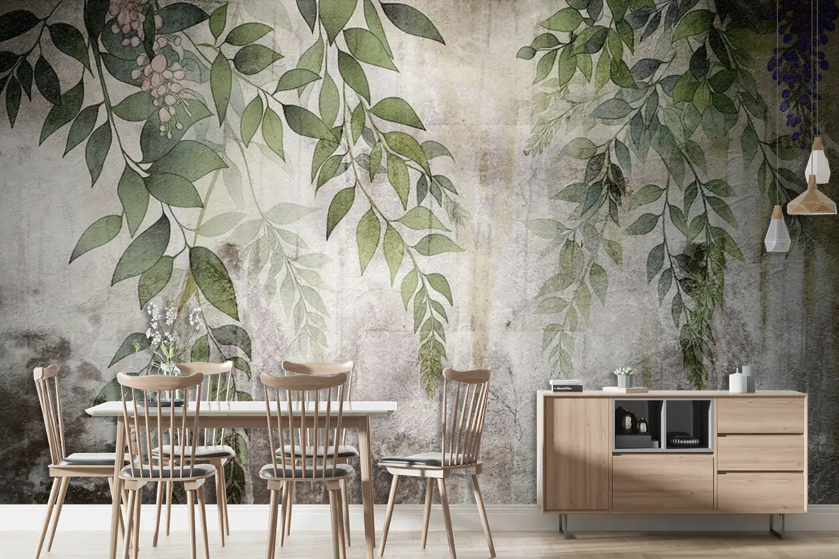 Asılı Sarmaşıklar Vintage Duvar Kağıdı