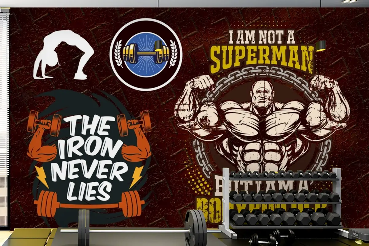 Ben Süperman Değilim Yazılı Fitness Duvar Kağıdı