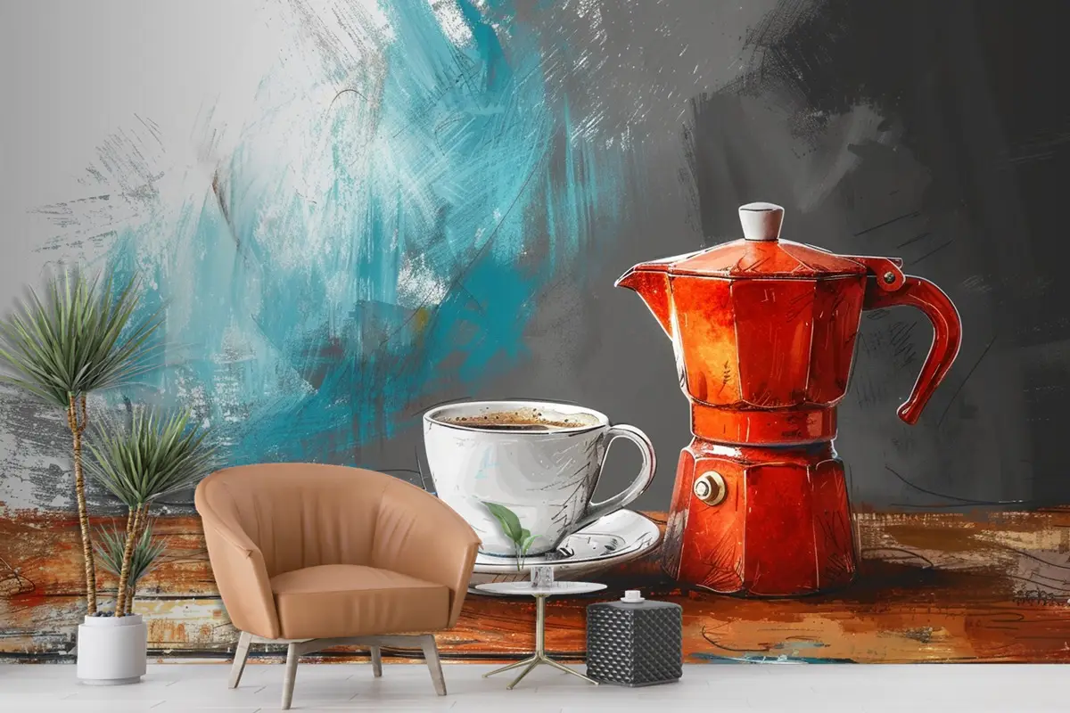 Bir Kahve Fincanı Resmi Cafe Duvar Kağıdı