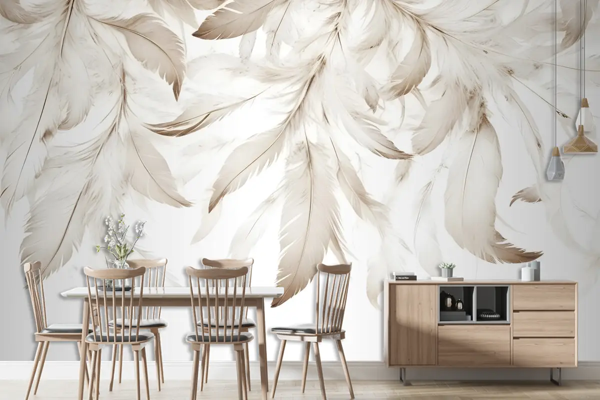 Boho Soyut Muz Yaprağı Sanat Duvar Kağıdı 