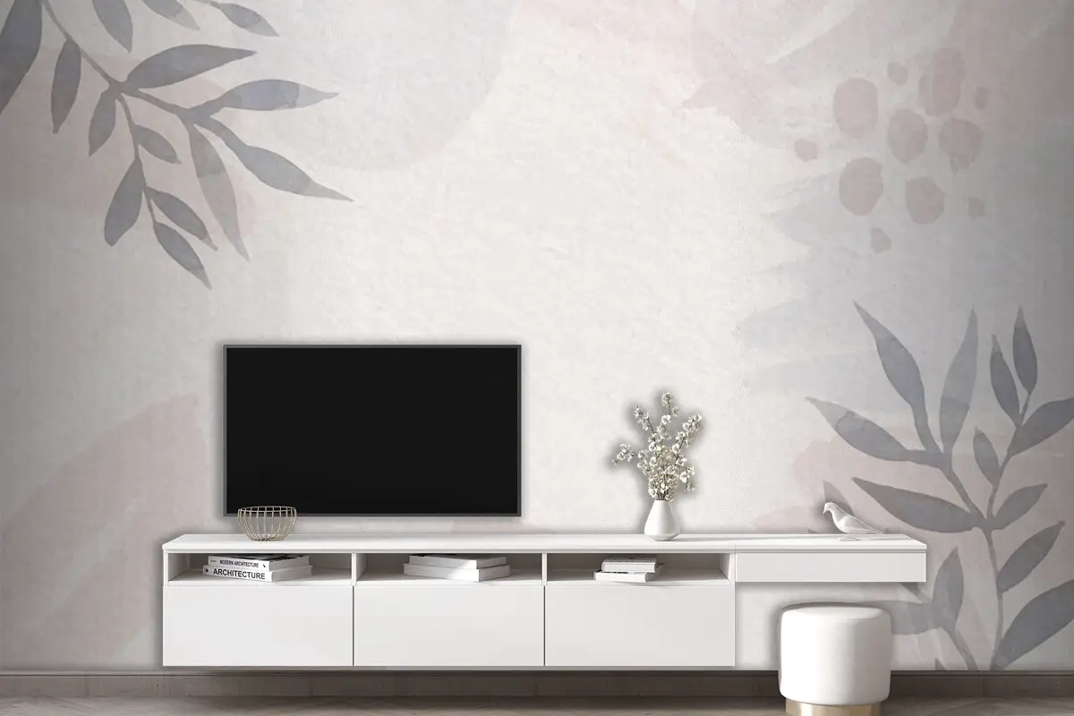 Boyalı Lekelerle Suluboya Soyut Arka Plan Tv Arkası Duvar Kağıdı