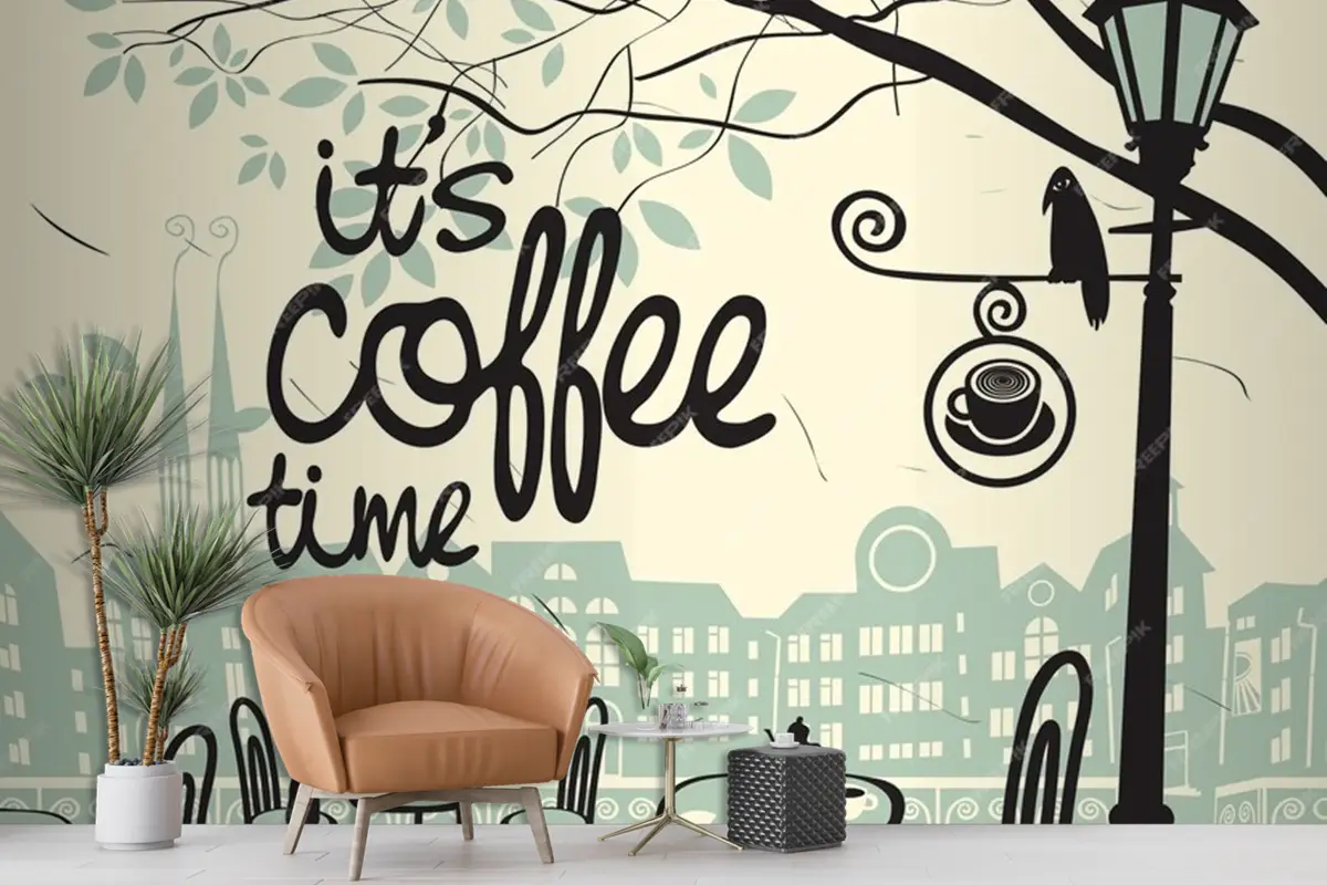 Cafe Sokağı Tarzı Duvar Kağıdı