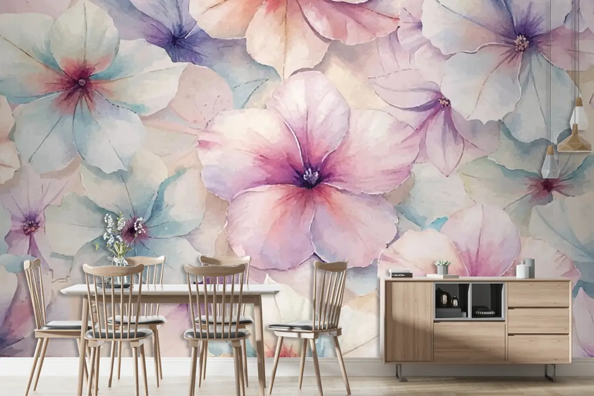 Büyüleyici Petunya Suluboya Arka Plan Duvar Kağıdı 